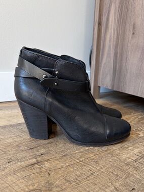 Rag & Bone Black Harrow Leather Booties EU Size 39.5